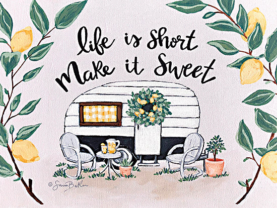 Sara Baker BAKE197 - BAKE197 - Make It Sweet Vintage Camper - 16x12 Life Is Short, Make It Sweet, Camper, Camping, Lemons from Penny Lane