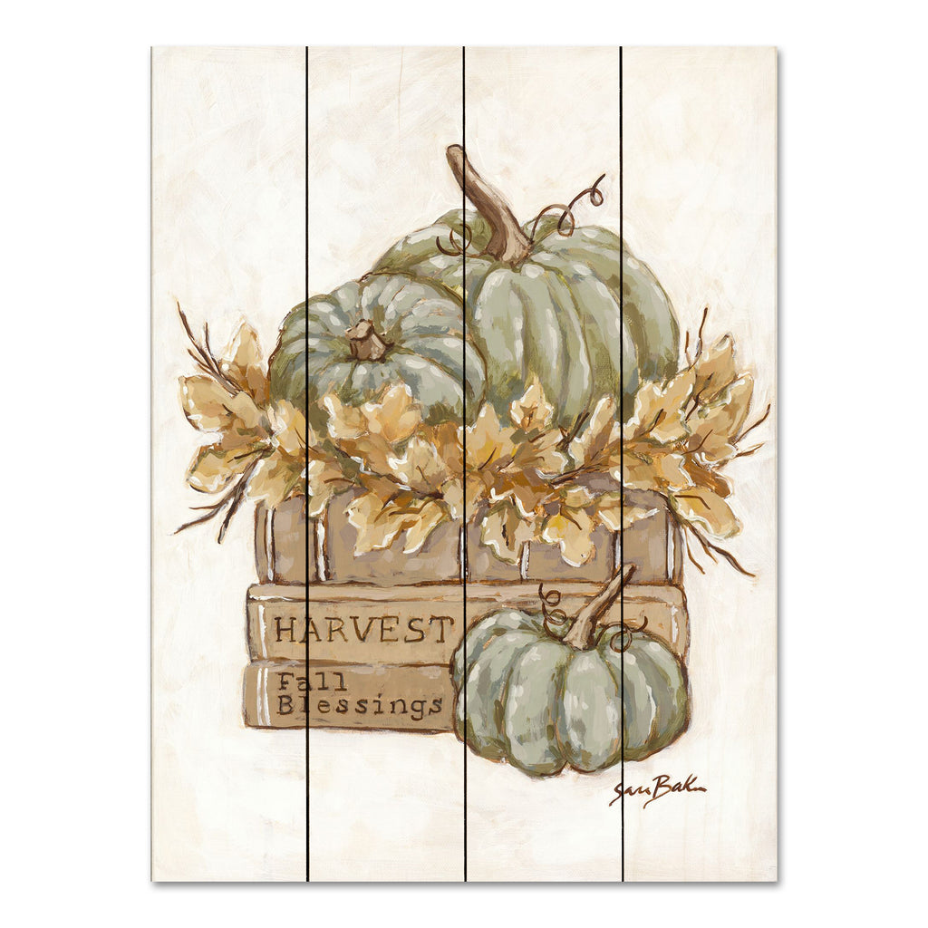 Sara Baker BAKE283PAL - BAKE283PAL - Harvest Your Blessings - 12x16 Harvest Your Blessings, Fall, Autumn, Harvest, Pumpkins, Leaves, Still Life from Penny Lane