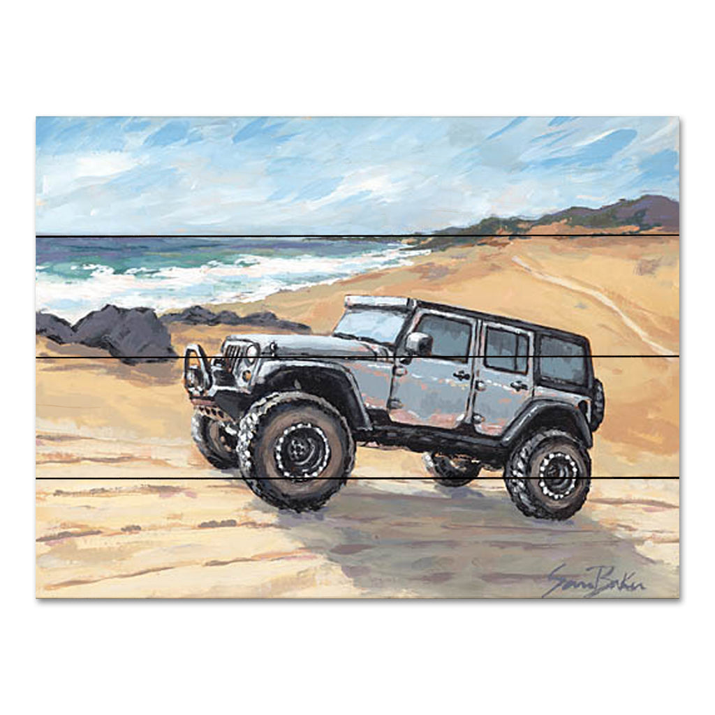 Sara Baker BAKE307PAL - BAKE307PAL - Tougher Than the Rest - 16x12 Jeep, Landscape, Masculine, Coastal, Ocean, Rocks, Four Wheeling, Leisure from Penny Lane