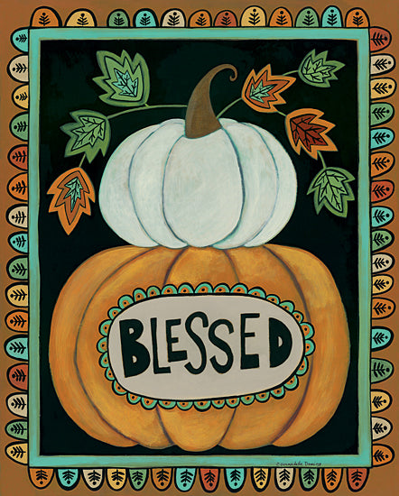 Bernadette Deming BER1412 - BER1412 - Blessed Pumpkins - 12x16 Blessed, Pumpkins, Thanksgiving, Leaves, Border, Signs, Primitive from Penny Lane