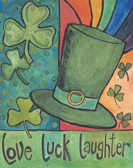 Bernadette Deming BER1441 - BER1441 - Love, Luck, Laughter - 12x16 St. Patrick's Day, Love, Luck, Laughter, Rainbow, Four Leaf Clovers, Green, Irish, Typography, Signs from Penny Lane