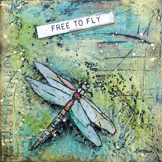 Britt Hallowell BHAR547 - BHAR547 - Free to Fly - 12x12 Abstract, Free to Fly, Dragonfly, Signs from Penny Lane