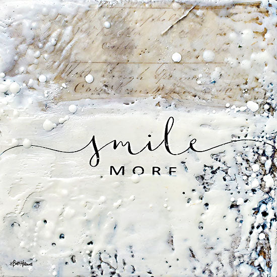 Britt Hallowell BHAR569 - BHAR569 - Smile More - 12x12 Abstract, Typography, Signs, Smile More, Inspirational, Textured, Handwritten Paper from Penny Lane