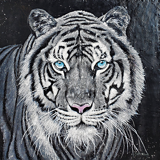 Britt Hallowell BHAR573 - BHAR573 - Angel in the Shadows - 12x12 Tiger, White Tiger, Blue Eyes, Portrait, Black & White from Penny Lane
