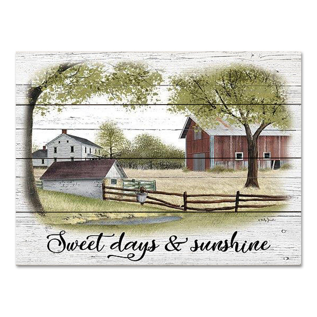 Billy Jacobs BJ1284PAL - BJ1284PAL - Sweet Days & Sunshine - 16x12 Farm, Homestead, Home, Fence, Sweet Days & Sunshine, Summer, Summertime, Landscape, Folk Art from Penny Lane