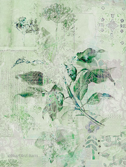 Bluebird Barn BLUE162 - Dreamy Green Botanical I - 12x16 Flowers, Green and White, Botanical, Diptych, Patterns from Penny Lane