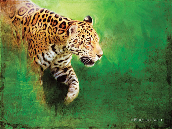 Bluebird Barn BLUE172 - Jaguar in the Emerald - 16x12 Jaguar, Emerald Color, Abstract, Contemporary from Penny Lane