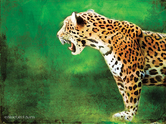 Bluebird Barn BLUE173 - Jaguar Standing in the Green - 16x12 Jaguar, Emerald Color, Abstract, Contemporary from Penny Lane