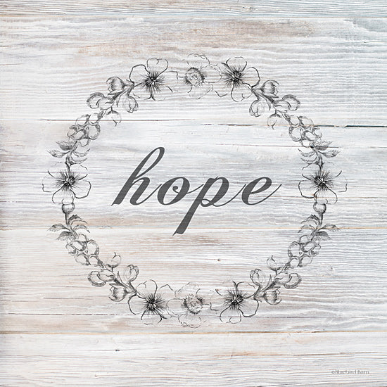 Bluebird Barn BLUE451 - BLUE451 - Hope    - 12x12 Hope, Wood Background, Wreath, Flowers, Signs from Penny Lane