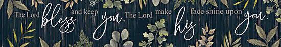 Cindy Jacobs CIN3013 - CIN3013 - Bless and Keep You I - 36x6 Bless and Keep You, Bible Verse, Numbers, Religion, Greenery, Eucalyptus, Signs, Black Background from Penny Lane