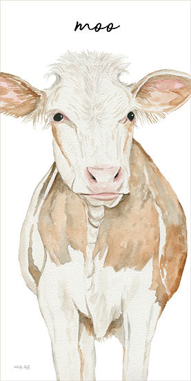 Cindy Jacobs CIN4029 - CIN4029 - Moo Cow - 9x18 Cow, Portrait, Moo, Typography, Signs, Textual Art, Brown and White Cow, Farm Animal from Penny Lane