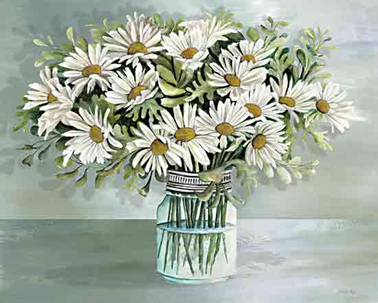 Cindy Jacobs CIN4196 - CIN4196 - Morning Cheer - 16x12 Flowers, White Flowers, Bouquet, Daisies, Spring, Spring Flowers, Canning Jar, Farmhouse/Country from Penny Lane
