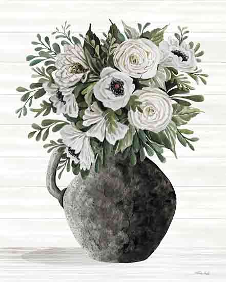 Cindy Jacobs CIN4199 - CIN4199 - Poppy Rose Picks - 12x16 Flowers, White Flowers, Bouquet, Roses, Poppies, Greenery, Black Vase from Penny Lane