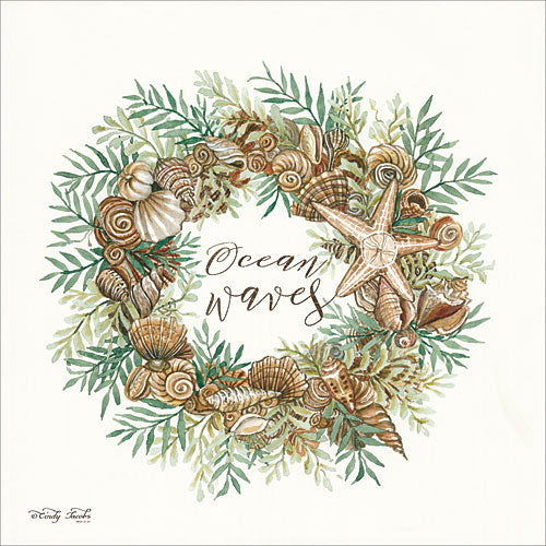 Cindy Jacobs CIN719 - Ocean Waves Shell Wreath - Shells, Beach, Greenery from Penny Lane Publishing