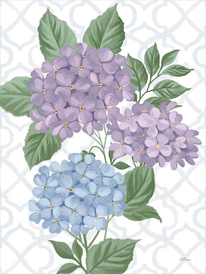 Cat Thurman Designs CTD220 - CTD220 - The Beautiful Hydrangea - 12x16 Flowers, Hydrangeas, Purple and Blue Hydrangeas, Trellis, Spring, Spring Flowers from Penny Lane