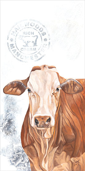 Diane Fifer DF181 - DF181 - Big Buddy - 9x18 Abstract, Cow, Brown Cow, Farm Animal, Stamp from Penny Lane
