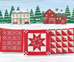 DS1837 - Red & White Quilt Farm - 16x12