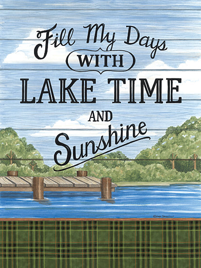 Deb Strain DS2114 - DS2114 - Filly My Days with Lake Time - 12x12 Lake, Lodge, Fill My Days with Lake Time, Typography, Signs, Dock Plaid, Trees, Camping, Masculine, Patterns from Penny Lane