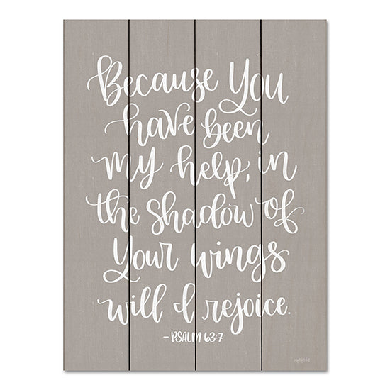 Imperfect Dust DUST861PAL - DUST861PAL - You Have Been My Help - 12x16 Because You Have Been My Help, Psalms, Bible Verse, Religious, Signs, Typography from Penny Lane