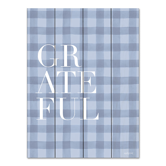 Imperfect Dust DUST943PAL - DUST943PAL - Grateful - 12x16 Grateful, Blue Plaid, Typography, Signs from Penny Lane