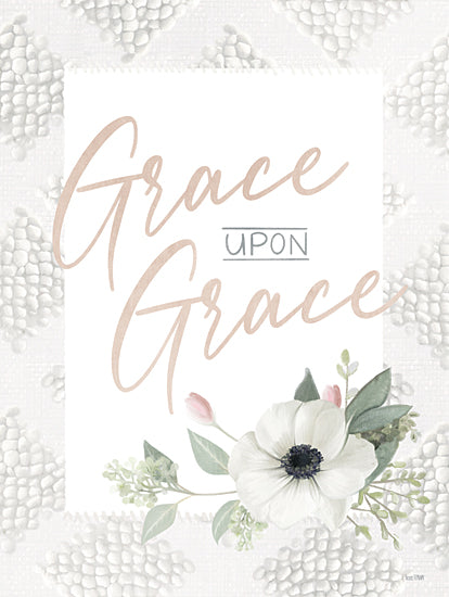House Fenway FEN243 - FEN243 - Grace Upon Grace - 12x16 Grace Upon Grace, Flowers, White Flowers, Feminine, Textured Background, Signs from Penny Lane