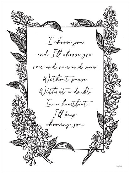 House Fenway FEN335 - FEN335 - I Choose You - 12x16 I Choose You, Couples, Married, Wedding, Flowers, Black & White, Signs from Penny Lane