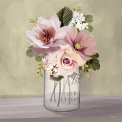 FEN352 - Pink Mason Jar Floral - 12x12