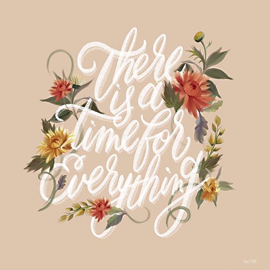 House Fenway FEN464 - FEN464 - Time for Everything - 12x12 Time for Everything, Autumn, Flowers, Rustic, Fall Flowers, Calligraphy, Signs from Penny Lane