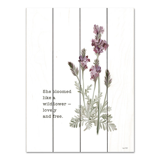 House Fenway FEN720PAL - FEN720PAL - Lovely and Free    - 12x16 She Bloomed Like a Wildflower - Lovely and Free, Motivational, Wildflowers, Signs, Typography from Penny Lane