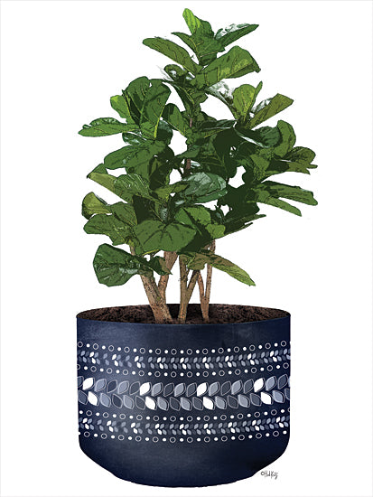 Heidi Kuntz HK124 - HK124 - Blue Potted Fig Tree - 12x16 Fig Tree, Trees, Potted Plant, Botanical from Penny Lane