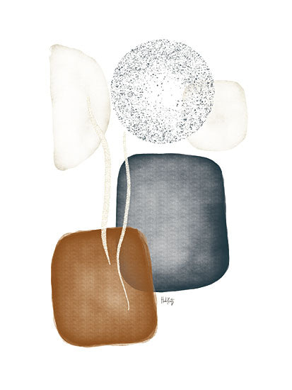 Heidi Kuntz HK189 - HK189 - Navy Neutral Abstract 2 - 12x16 Abstract, Navy, Neutral, Shapes, Contemporary from Penny Lane