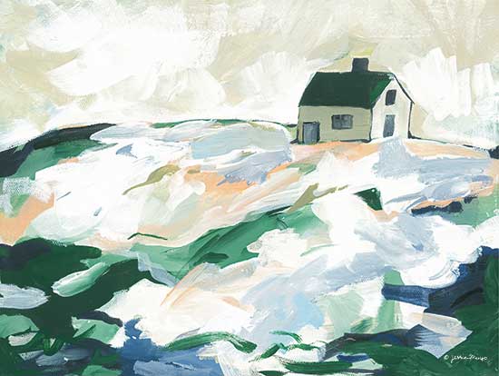 Jessica Mingo JM472 - JM472 - Along the Irish Coast - 16x12 Abstract, Landscape, House, Green from Penny Lane