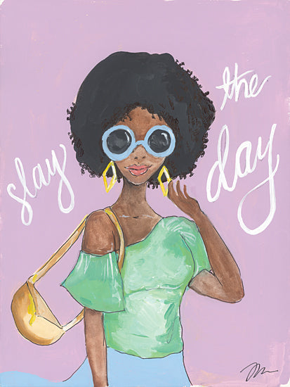 Jessica Mingo JM537 - JM537 - Slay the Day - 12x16 Slay The Day, Black Art, Black Woman, Figurative, Ethnic, Typography, Signs, Tween from Penny Lane