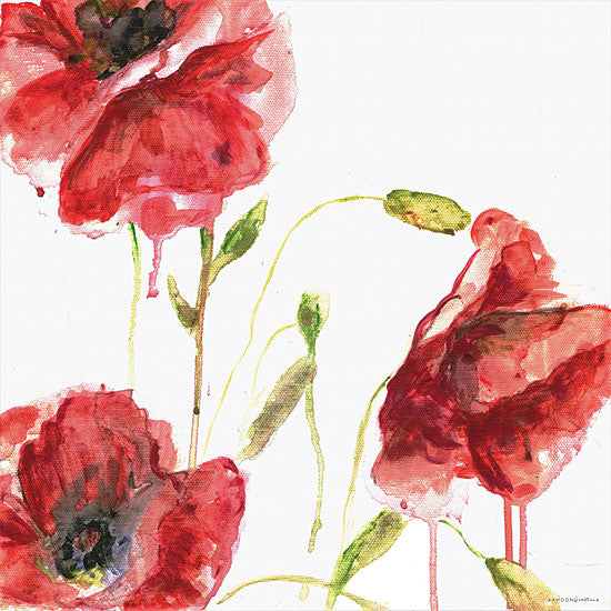 Kamdon Kreations KAM105 - KAM105 - Poppies - 12x12 Poppies, Flowers, Red Flowers, Botanical from Penny Lane