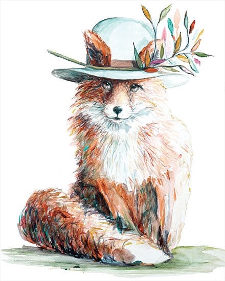 Kamdon Kreations KAM178 - KAM178 - Enchanted Fox - 12x16 Fox, Animals, Whimsical, Hat, Fashion, Children from Penny Lane