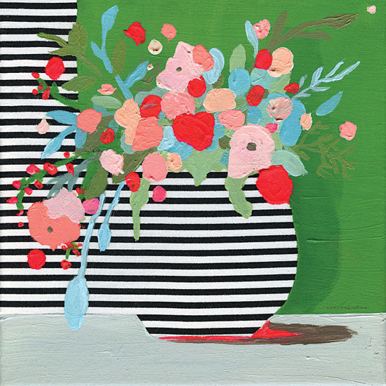 Kamdon Kreations KAM181 - KAM181 - Flower's Aren't Lines - 12x12 Abstract, Flowers, Bouquet, Vase, Contemporary, Stripes from Penny Lane