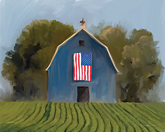 Kamdon Kreations KAM279 - KAM279 - Land of the Free Barn    - 16x12 Land of the Free Barn, Farm, Abstract, Flag, American Flag, Patriotic, Trees, Field from Penny Lane