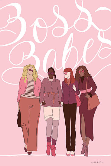 Kamdon Kreations KAM326 - KAM326 - Boss Babes - 12x18 Boss Babes, Women, Working Women, Figurative, Illustrative, Signs, Tween, Supporting Women in Business from Penny Lane