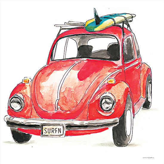 Kamdon Kreations KAM420 - KAM420 - I Have the Bug to Go Surfin' - 12x12 Volkswagen, Car, Surfing, Surfboard, Leisure, Summer from Penny Lane