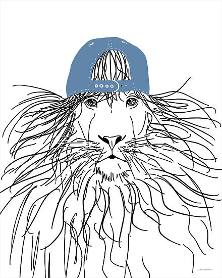 Kamdon Kreations KAM471 - KAM471 - Team Roster Lion - 12x16 Lion, Baseball Hat, Children, Whimsical from Penny Lane