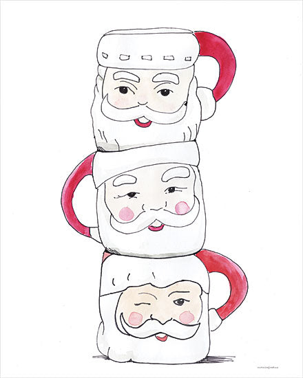 Kamdon Kreations KAM489 - KAM489 - Santa Mugs - 12x16 Christmas, Holidays, Santa Claus, Mugs, Kitchen, Winter from Penny Lane