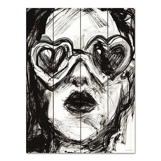 Kamdon Kreations KAM539PAL - KAM539PAL - Love Goggles - 12x16 Abstract, Love Glasses, Figurative, Black & White, Woman's Face, Contemporary from Penny Lane