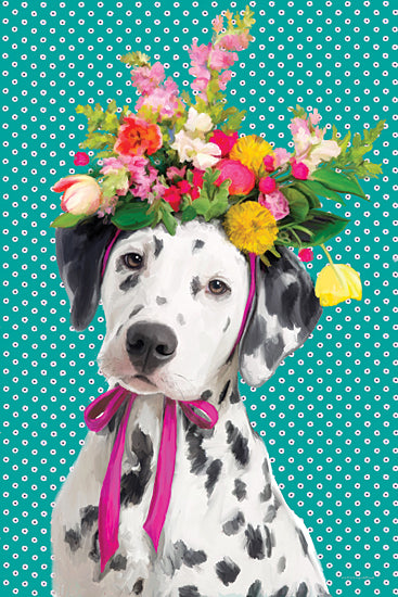 Kamdon Kreations KAM574 - KAM574 - Perdita    - 12x18 Dog, Dalmatian, Floral Hat, Whimsical, Flowers from Penny Lane