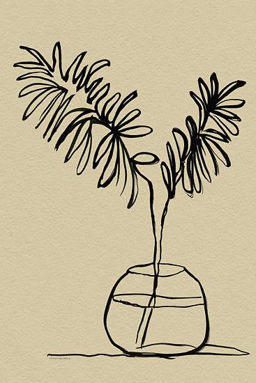 Kamdon Kreations KAM658 - KAM658 - Tropical Vacation  - 12x18 Abstract, Tropical, Leaves, Vase, Black, Drawing Print, Botanical from Penny Lane