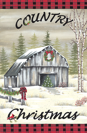 Lisa Kennedy KEN1219 - KEN1219 - Country Christmas - 12x18 Christmas, Holidays, Country Christmas, Farm, Barn, Farmhouse/Country, Birch Trees, Plaid, Fence, Winter, Typography, Signs from Penny Lane