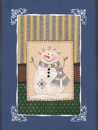 Lisa Kennedy KEN1304 - KEN1304 - Snowflake Stitched Snowman - 12x16 Winter, Snowman, Primitive, Sewing, Crafts, Fabric, Folk Art, Snowflake Stitched Snowman from Penny Lane