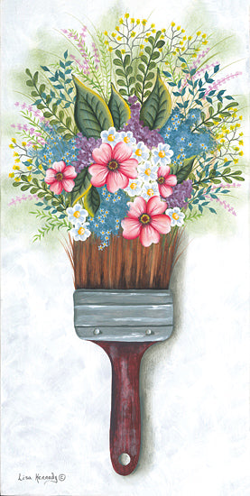 Lisa Kennedy KEN1310 - KEN1310 - Blooming Paintbrush - 9x18 Whimsical, Flowers, Greenery, Paintbrush, Spring, Spring Flowers from Penny Lane