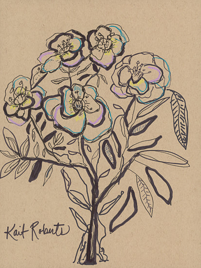 Kait Roberts KR855 - KR855 - Farewell Summer - 12x16 Abstract, Flowers, Drawing Print, Contemporary, Summer from Penny Lane
