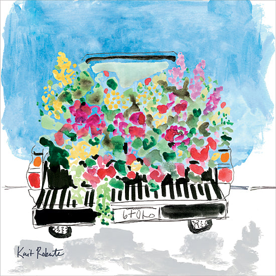 Kait Roberts KR878 - KR878 - Floral Truck Bed     - 12x12 Abstract, Truck, Truck Bed, Flowers, Floral Truck Bed from Penny Lane