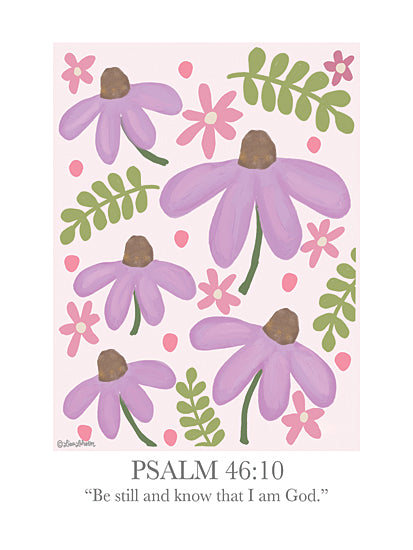 Lisa Larson LAR606 - LAR606 - Be Still and Know - 12x16 Floral, Religious, Be Still and Know That I Am God, Psalm, Bible Verse, Typography, Signs, Textual Art from Penny Lane